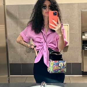 Stars  above pink shirt